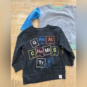 2 set of boys kids girls toddler Cat & Jack Peek periodic table sweater top